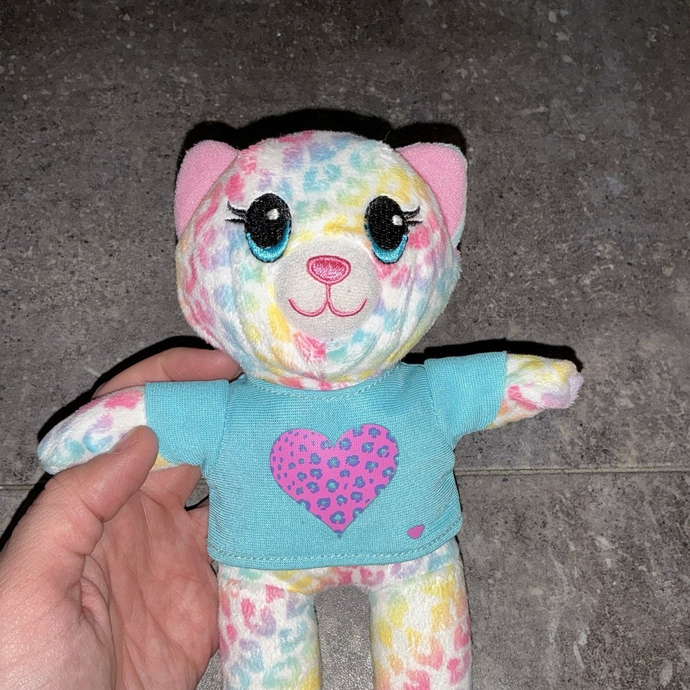 Build A Bear Lisa Frank Style Leopard Rainbow Plush Stuffed Animal Cat 7"